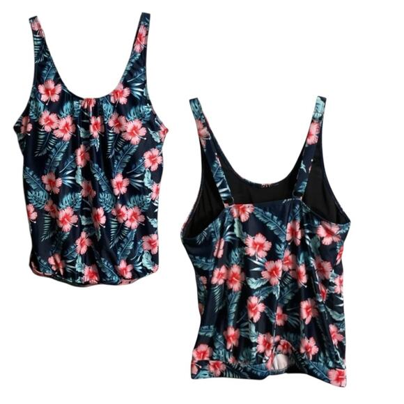 2 Swim Tops Women's Size S Strapless + Tankini Hawaiian Print EUC - Picture 3 of 9